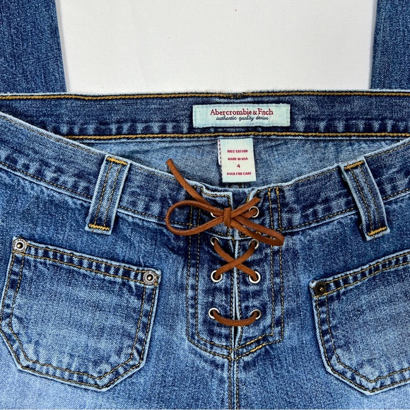SOLD Vintage 90’s Abercrombie & Fitch Lace Up Low Rise Jeans - Picture 5 of 8